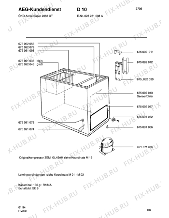 Взрыв-схема холодильника Aeg ARC2362GT - Схема узла Housing 001